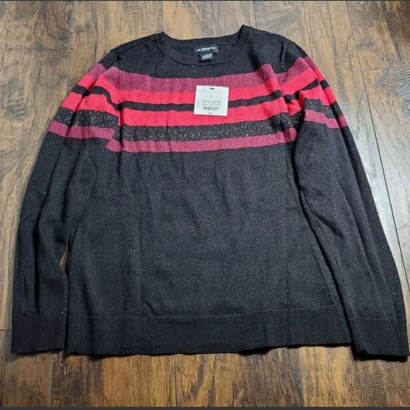 Liz Claiborne Career Top sweater Sparkle Holidays Christmas festive sz L - Picture 1 of 9
